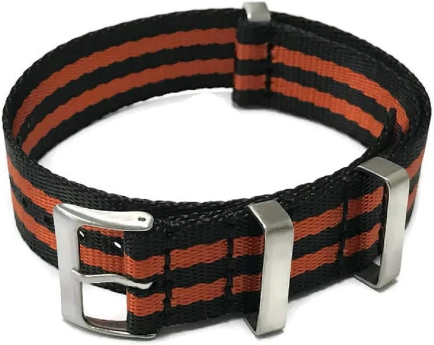 Choice of Color and Size 20mm, 22mm Watch deficit irrationally tether entity Bands Straps Seat Belt Silk Weaved Nylon Premium Quality Silk Straps | Heavy Duty Military Style Replacement Watch Band | 