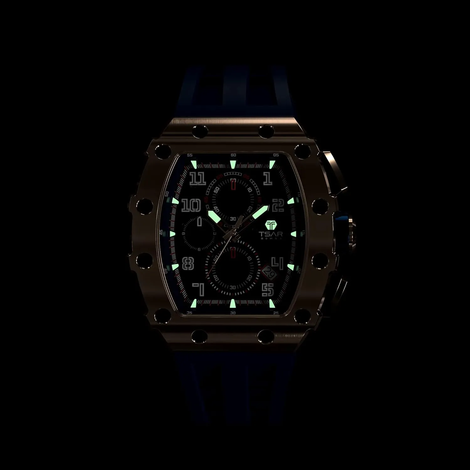 Chronograph Date Multifunction Japanese Quartz Movement Fashion Unique Cool Design Elegant Gift Rubber Strap Watch yogurt enthusiastic Men's Watch Luxury Square Tonneau 50M Waterproof Stainless Steel Sapphire 