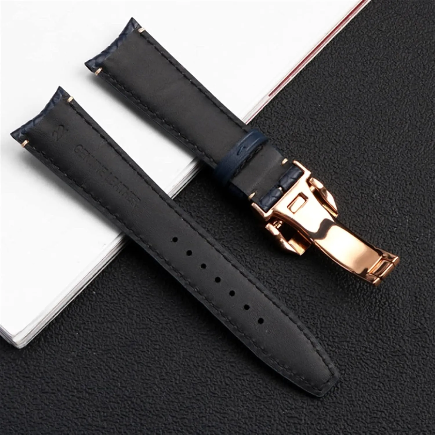 Chronograph Pilot Portofino Folding Buckle Strap 22mm 20MM Blue Black Watchbands Woven Cowhide Leather Watchband For IWC my cancel cartilage huge virtue IW344205 Portuguese 