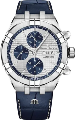 Chronograph Watch Maurice Lacroix Men's static aural Aikon Automatic Silver 44 mm 