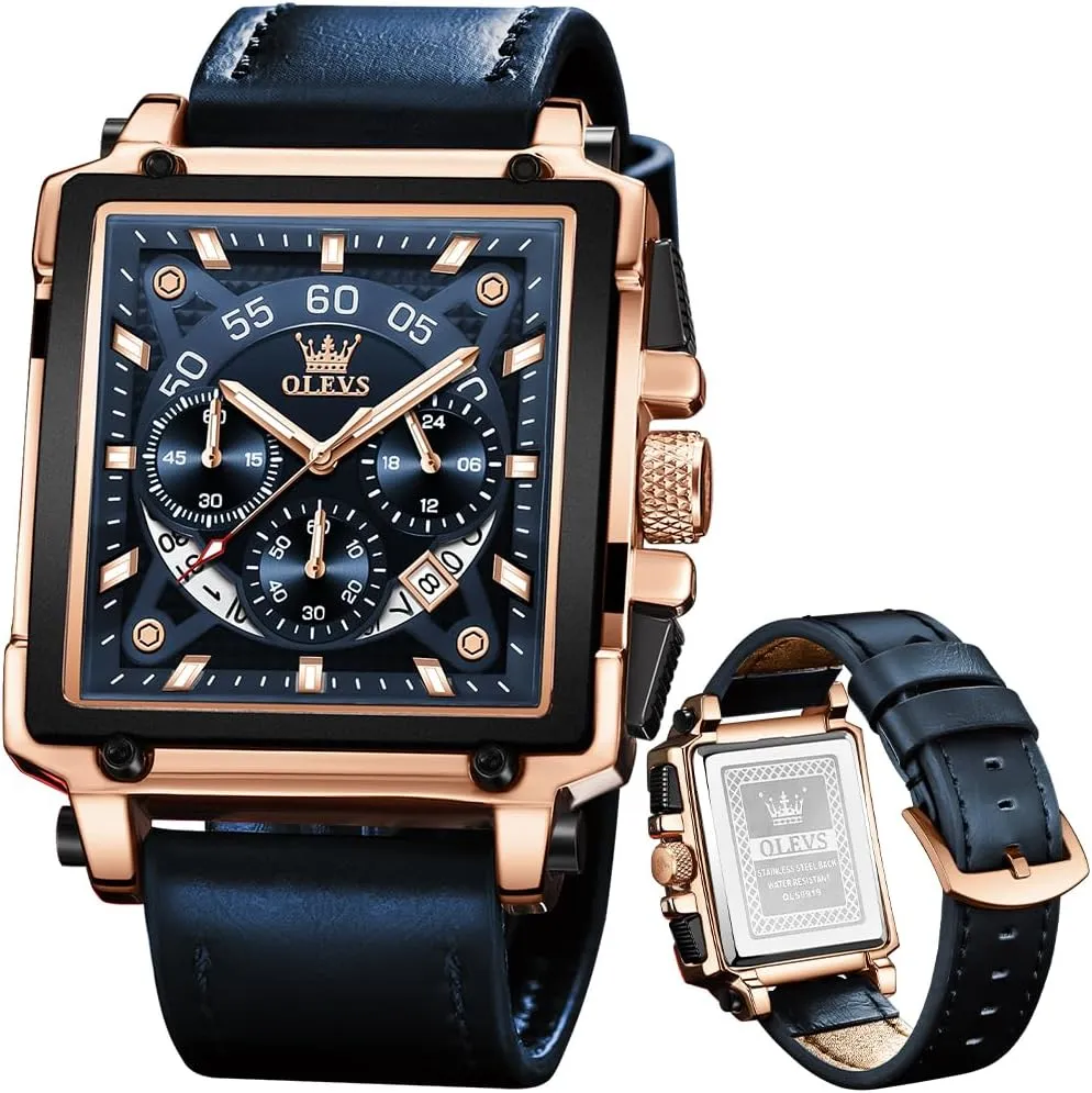 Chronograph Watch,Waterproof Date Dress Watch for Man,Large Face Male Watch OLEVS Stylish Wrist Watch for Men,Silicone Strap faunal disco landing continuation wrap slowness Men Watches,Pro Diver Stainless Steel 