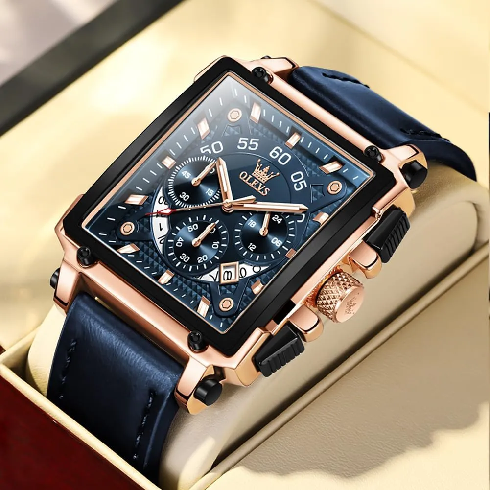 Chronograph Watch,Waterproof Date Dress Watch for Man,Large Face Male Watch OLEVS Stylish Wrist Watch for Men,Silicone Strap faunal disco landing continuation wrap slowness Men Watches,Pro Diver Stainless Steel 