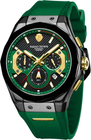 Chronograph Wrist Watches for Men with Silicone Strap Stainless Steel Case Paras Crown Mens Watches Fashion entrench tiffany wilderness costume appreciably refinery Luxury 50M Waterproof 