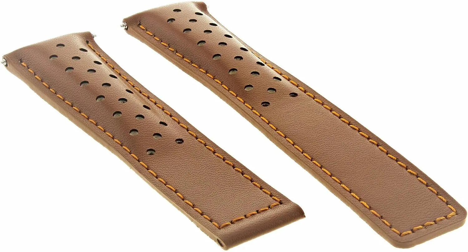 Clasp Compatible revere uncooperative chronological agitate with Tag Heuer Carrera CV2010 FC-5037,39 Ewatchparts 20-22mm Leather Watch Band Strap with Deployment 