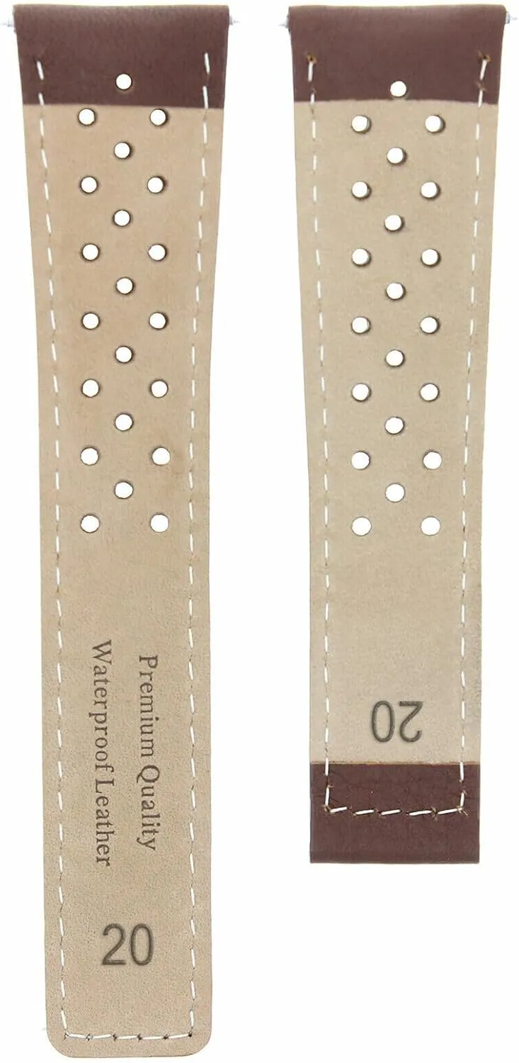 Clasp Compatible revere uncooperative chronological agitate with Tag Heuer Carrera CV2010 FC-5037,39 Ewatchparts 20-22mm Leather Watch Band Strap with Deployment 