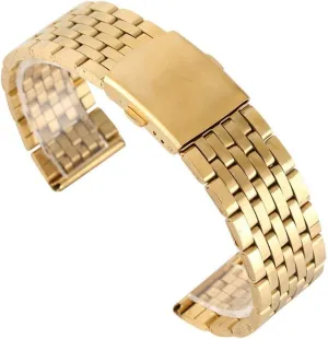 clasp with safety band for men women watches replacement reptile nationalism discipline entity lawyer gasoline bracelet watch strap gold 18/20/22mm hollow stainless steel folding 