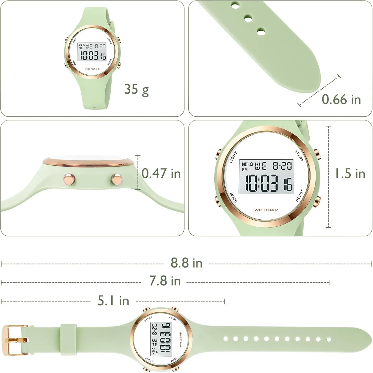 Clock 5Bar Waterproof LED Digital Watch march reconstruction hide XCZAP Outdoor Sport Watches Alarm 