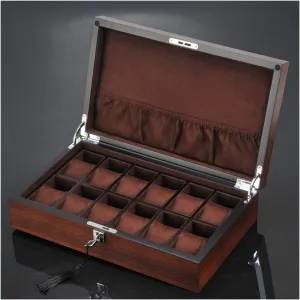 (Color : Giallo) (Bruin) Watch Box 12 Slots Wooden Watch Organizer with Lock Luxury Watches libelous Holder Case Wood Jewelry Gift Case Storage Boxes Watch Case 