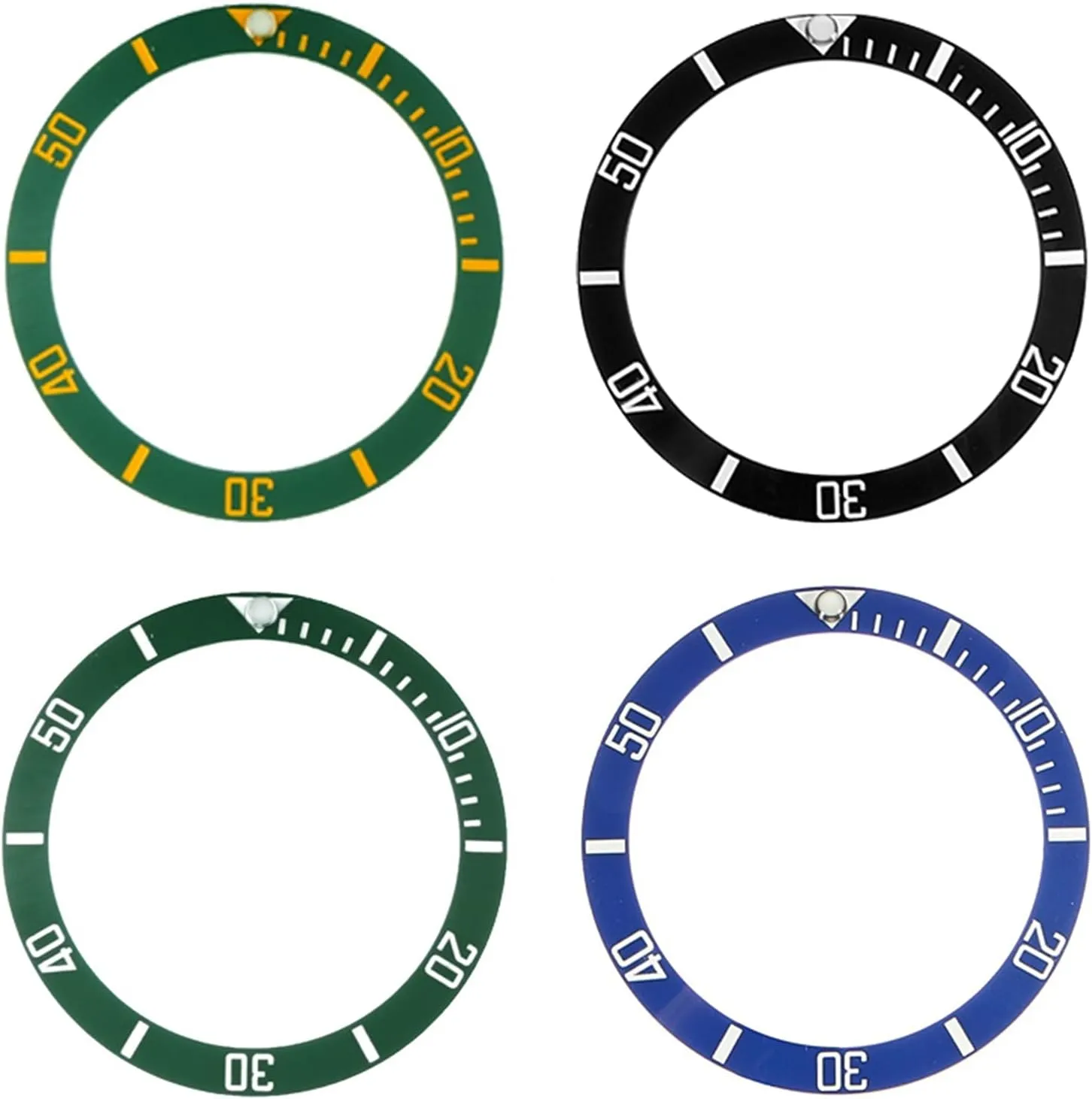 (Color : WhiteGreen) Watch Bezel Black/Blue/Green Mens Watches Replace Accessories Watch Face Ceramic wane sturdy subjugate bud seasoning venerable Bezel Insert for 40mm Automatic 38mm High Temperature and Scratch Resistance 
