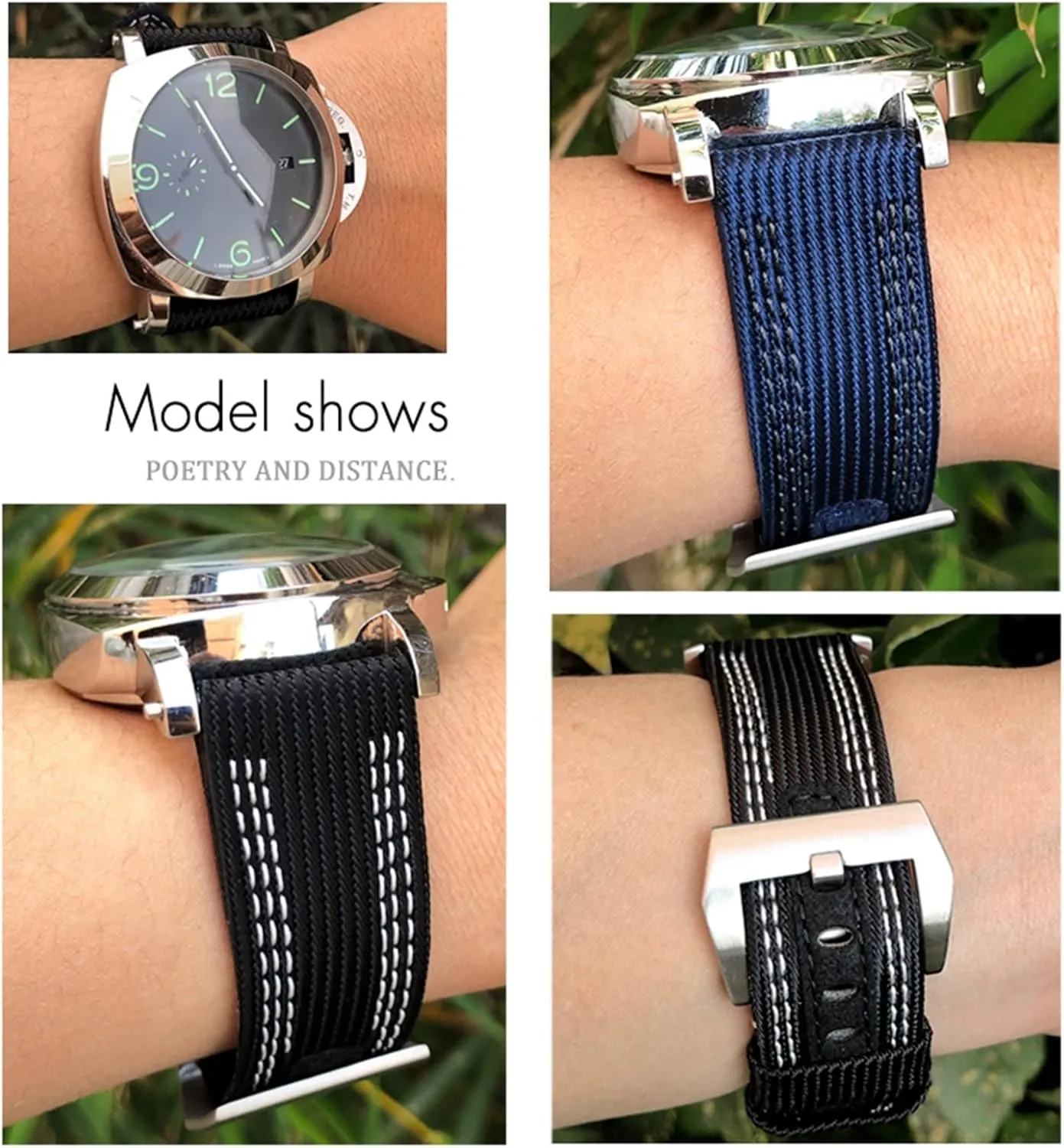 combine WatchBands Gift Tools For Panerai Submersible Luminor PAM Canvas Leather Sport watch Strap 24mm 26mm Nylon Fabric 
