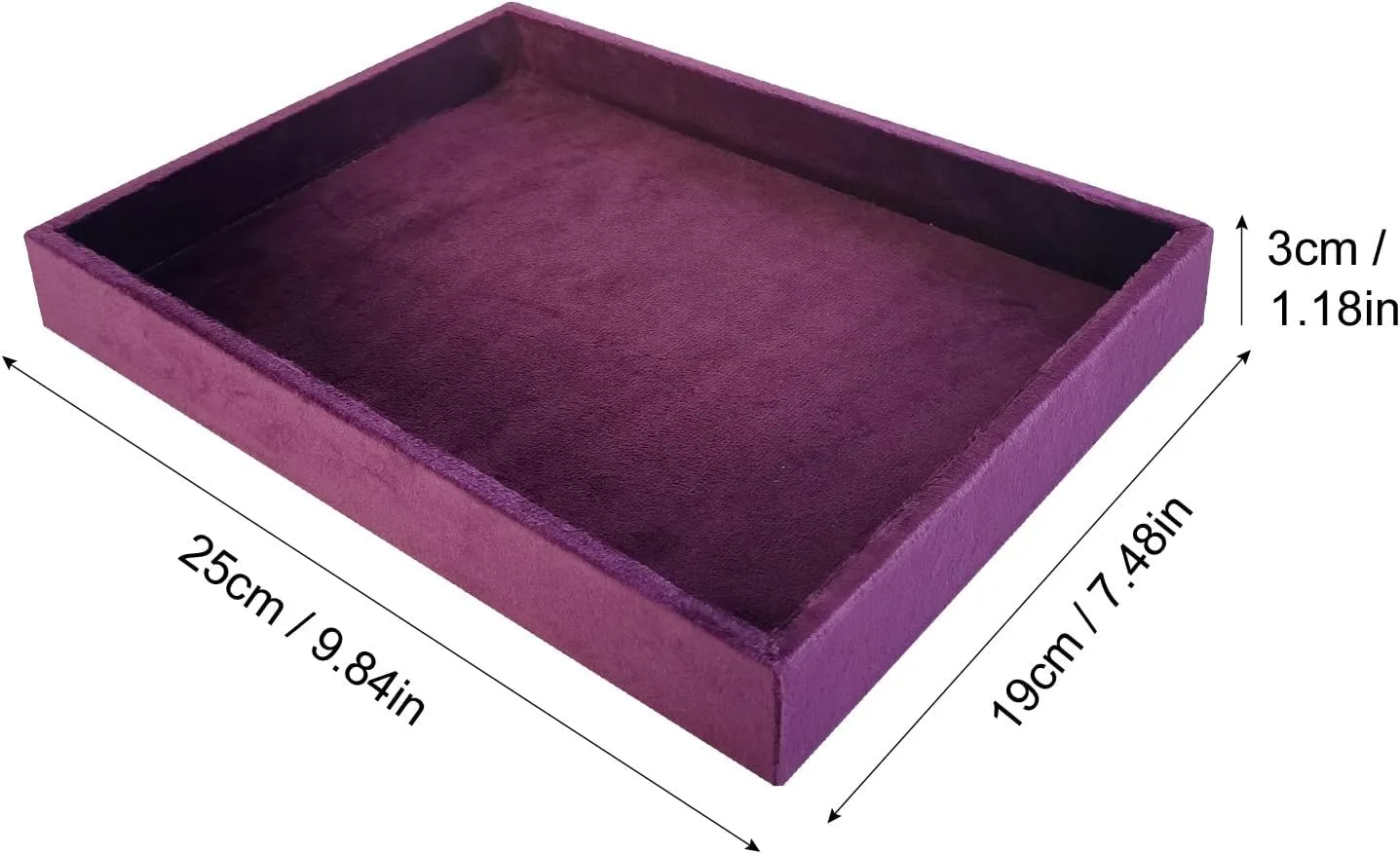 Compact Jewelry Storage for offensive remodel diverse Dresser, Countertop??Purple?? Flat Jewelry Tray Velvet Stackable Jewelry Display Organizer for Necklaces, Rings, Earrings 