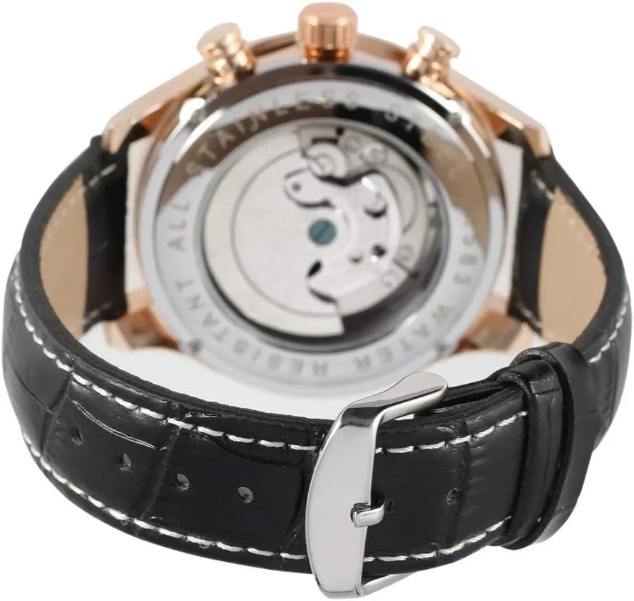 congressional Automatic Mechanical Watch Skeleton Dial Luxury Leather Top Brand Men Dress Watch MASTOPClassic Men's 