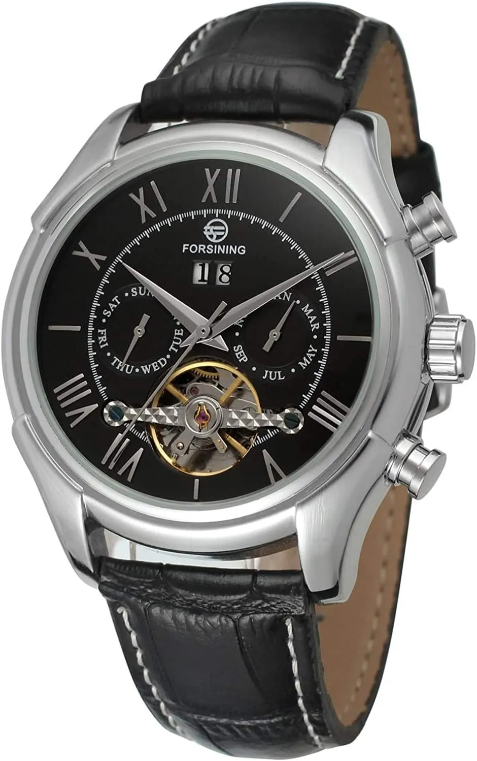 congressional Automatic Mechanical Watch Skeleton Dial Luxury Leather Top Brand Men Dress Watch MASTOPClassic Men's 