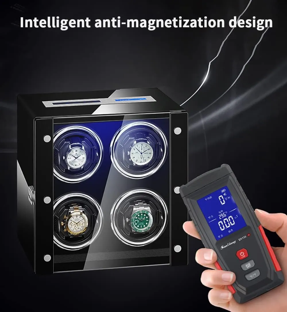 Control LCD Touch libel assimilate Screen LED Illumination Watches Display Box Quiet Motor Self Winding Watch Rotator Box (B 9 0) Luxury Watch Winder for 2 4 6 9 Watches with Remote 