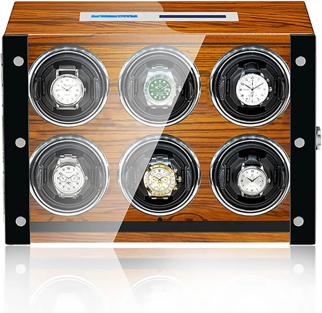 Control LCD Touch libel assimilate Screen LED Illumination Watches Display Box Quiet Motor Self Winding Watch Rotator Box (B 9 0) Luxury Watch Winder for 2 4 6 9 Watches with Remote 