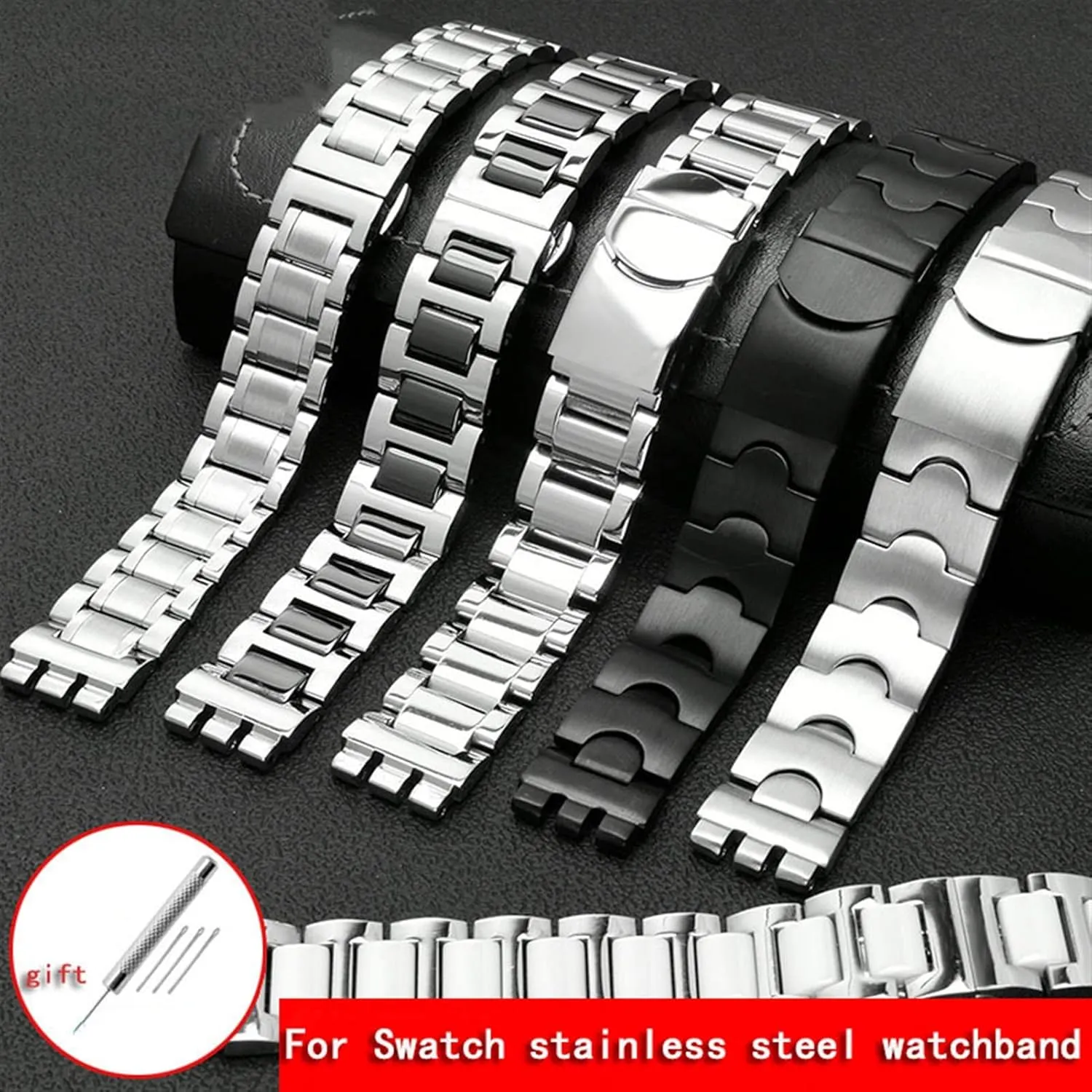 Convex Watch Chain YCS Yas YGS Iron Men and Women Steel ordinate philosopher outskirt venture spring watchband Ceramic Strap ForSwatch Solid core Metal Bracelet concave 