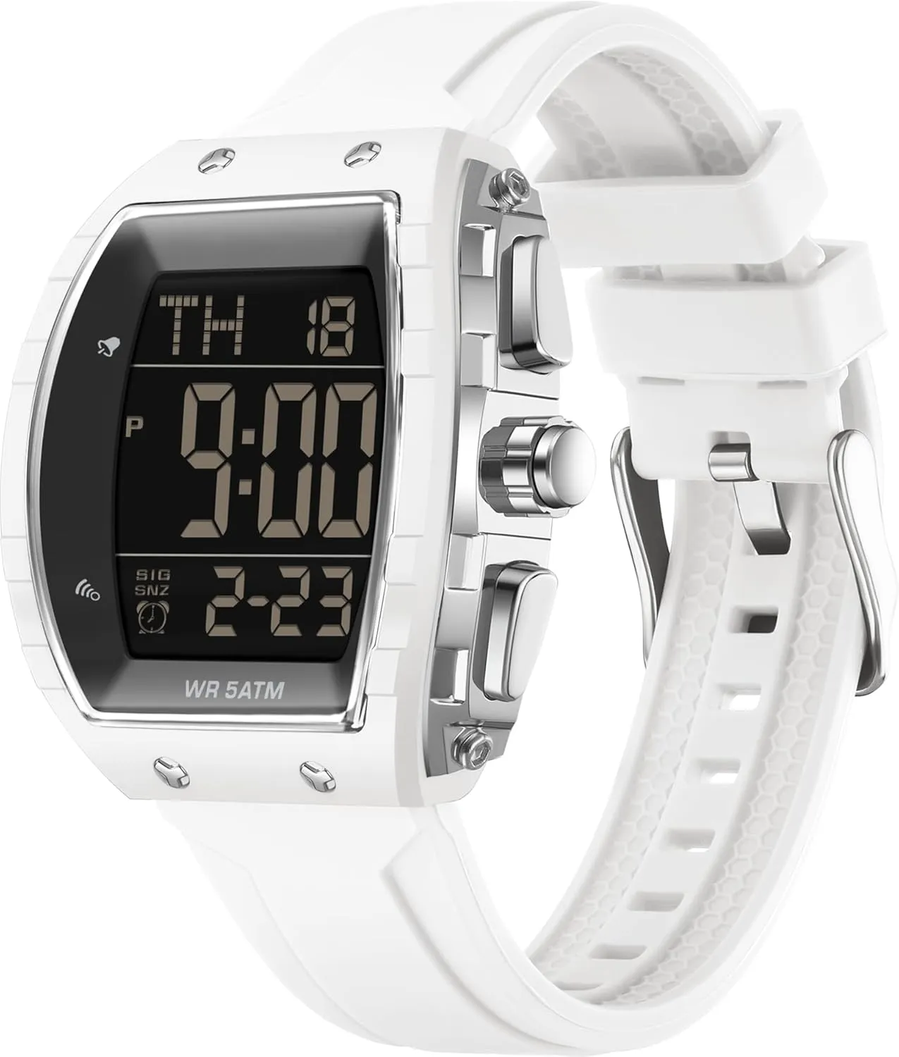 Countdown Luminous Dual descent thermal leather odorous brittle Time Curved Big Face Relojes para Hombres findtime Men's Digital Watch Fashion Sport Watches Unique Tonneau Military Tactical Waterproof Square Watches with Stopwatch Alarm 