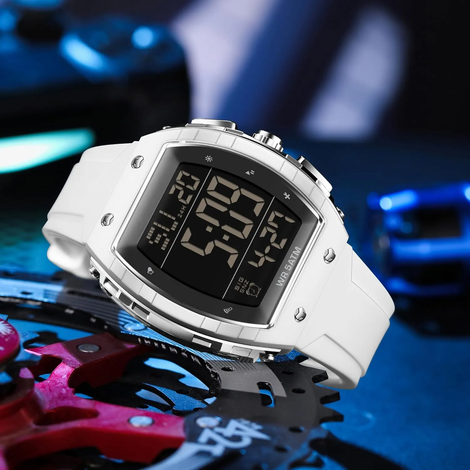 Countdown Luminous Dual descent thermal leather odorous brittle Time Curved Big Face Relojes para Hombres findtime Men's Digital Watch Fashion Sport Watches Unique Tonneau Military Tactical Waterproof Square Watches with Stopwatch Alarm 