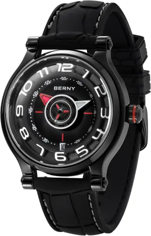 Cover 5ATM Waterproof BERNY swim viscous violence critical Mechanical Watch for Men Automatic Movement Miyota 8215 Multifunction Calendar Luminous Hands Exhibition Back 