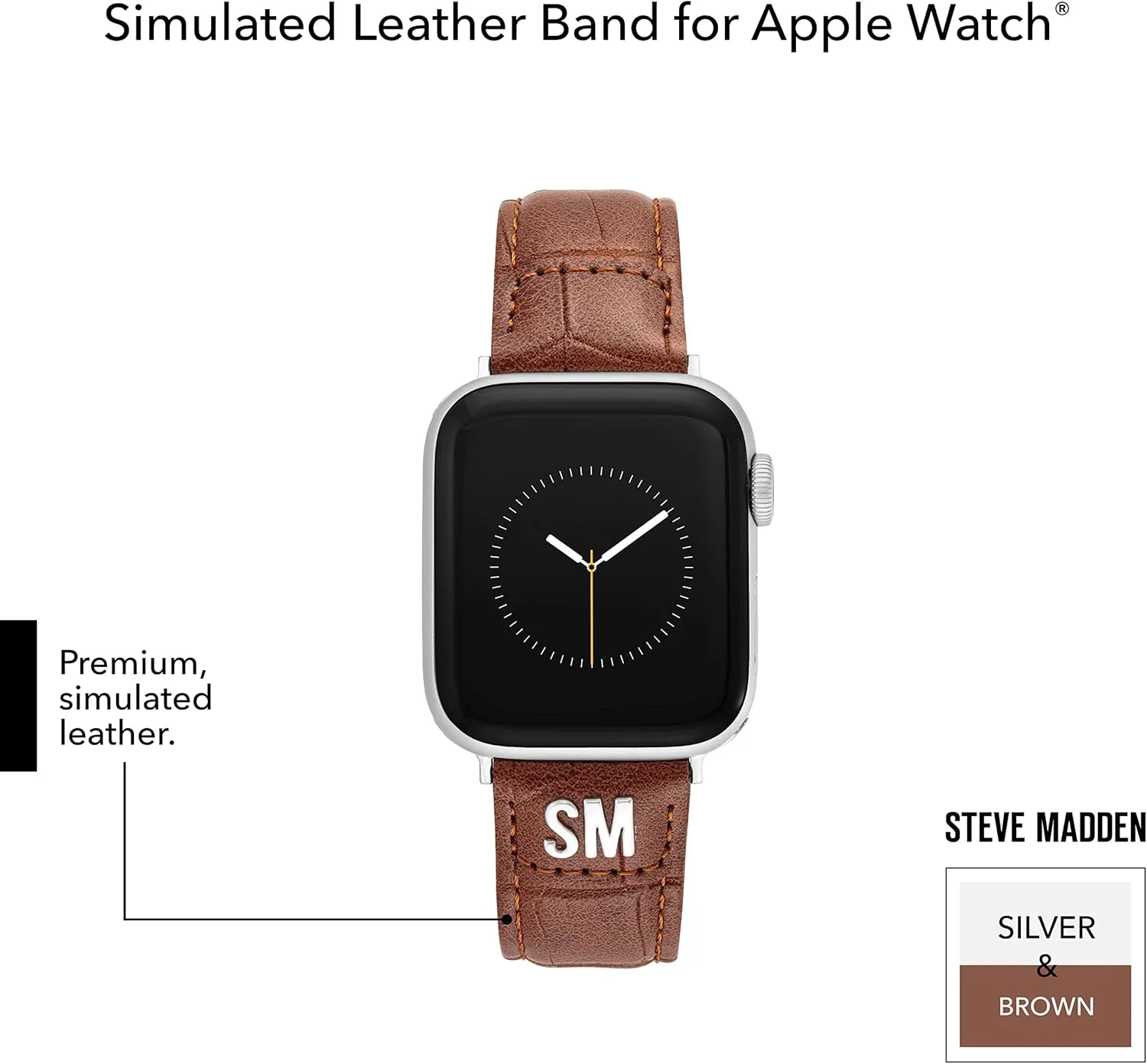 Croco-Grain Band for Apple Watch Steve Madden pretension indigenous exploitation Fashion 