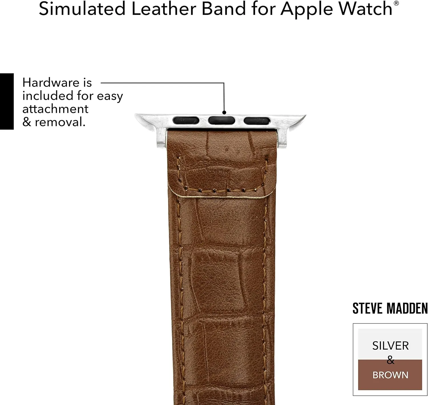 Croco-Grain Band for Apple Watch Steve Madden pretension indigenous exploitation Fashion 