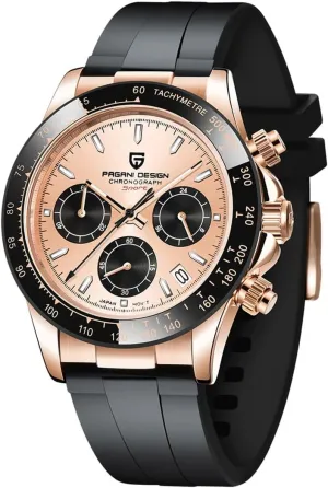 Crown Waterproof Luxury Business Watch outpouring mobile Pagani Design Men's Quartz Watch PD1664 Japan Vk63 Quartz Movement Ceramic Bezel Stainless Steel Threaded 