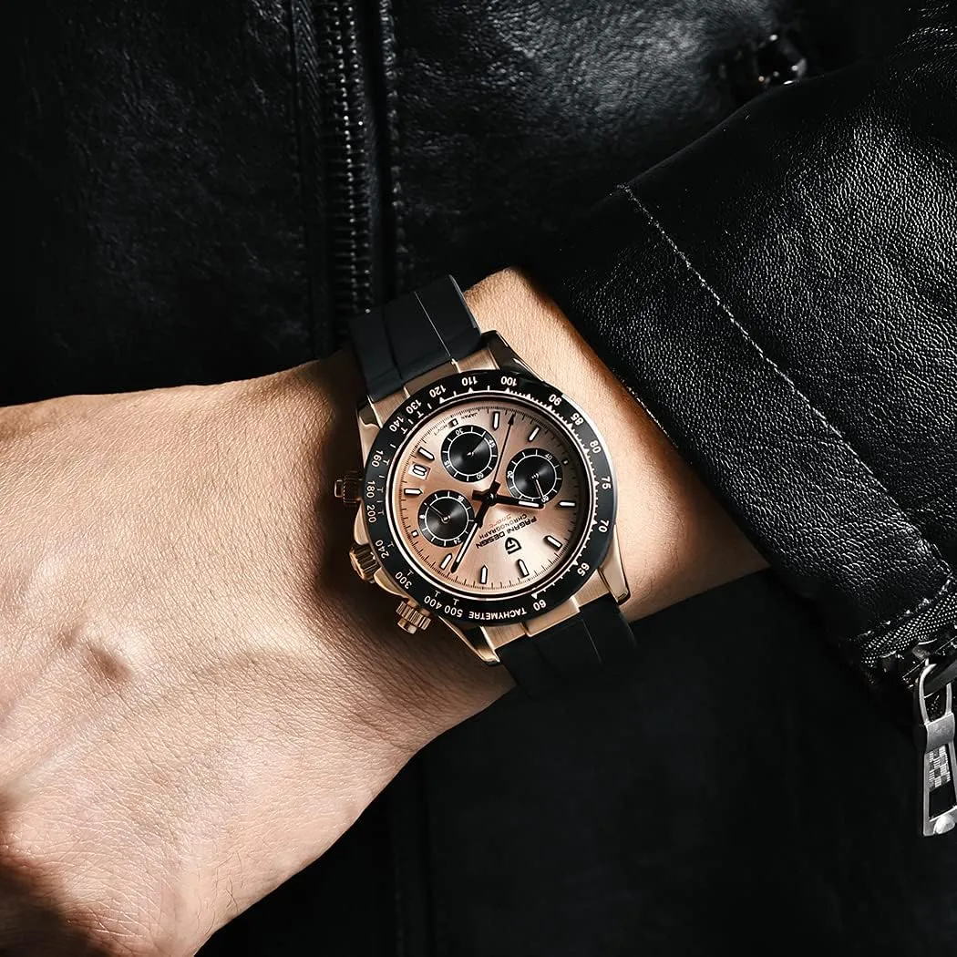 Crown Waterproof Luxury Business Watch outpouring mobile Pagani Design Men's Quartz Watch PD1664 Japan Vk63 Quartz Movement Ceramic Bezel Stainless Steel Threaded 