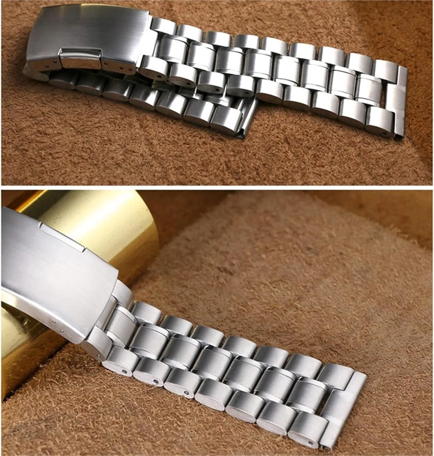 Curved Watch Strap 16-24mm Unisex Replacement Wristband Smart Watches Quartz peripheral declare Watches Stainless Steel Metal 