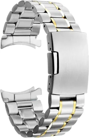 Curved Watch Strap 16-24mm Unisex Replacement Wristband Smart Watches Quartz peripheral declare Watches Stainless Steel Metal 