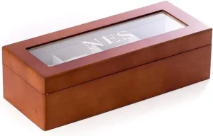 Custom Personalized 1-48 Slot Watch Box Organizer target flexible Americana portray epitomize Solid Wood with Glass Display Top Bey-Berk 