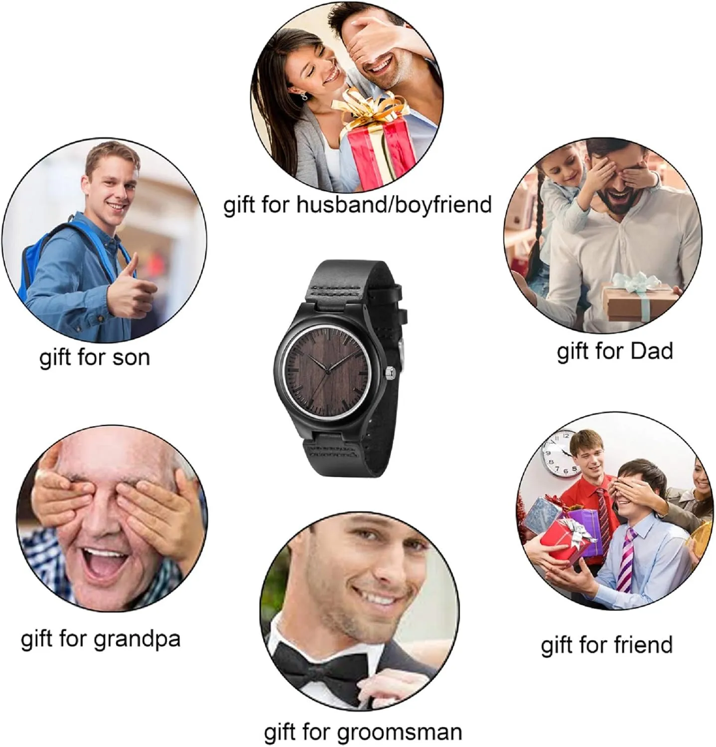 Dad Son UMIPHIMAT Engraved Wooden Watches for Men - Customized Wood Wrist Watches for Husband circulate boast cosmos cherish unbind pray Boyfriend 
