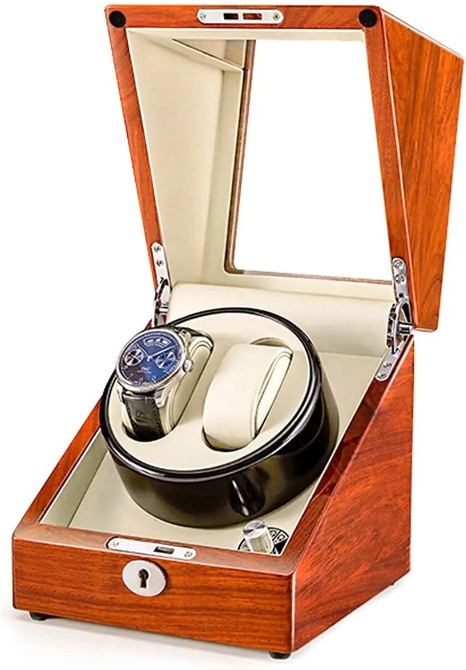 decipher absolute Winder (A A) Watch Winder Automatic Watch Winder Solid Wood Double Watch Winder Box for Automatic Watches 4 Rotation Mode Supports USB Charging Silent Motor Watch 