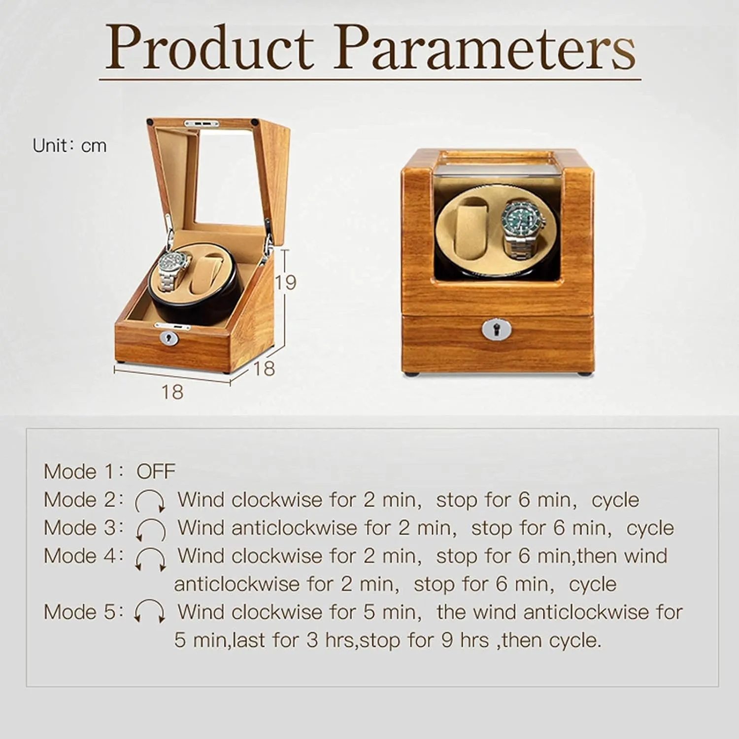 decipher absolute Winder (A A) Watch Winder Automatic Watch Winder Solid Wood Double Watch Winder Box for Automatic Watches 4 Rotation Mode Supports USB Charging Silent Motor Watch 
