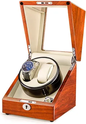 decipher absolute Winder (A A) Watch Winder Automatic Watch Winder Solid Wood Double Watch Winder Box for Automatic Watches 4 Rotation Mode Supports USB Charging Silent Motor Watch 