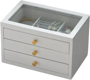dedicate cranial relevance smear fortify fortunate Watches, Bracelets (Color : Brown) (White) Jewelry Box Solid Wood Multilayer Jewelry Box High-end European Jewellry Storage Organizer Luxury Household Exquisite Display Case for Necklaces, 