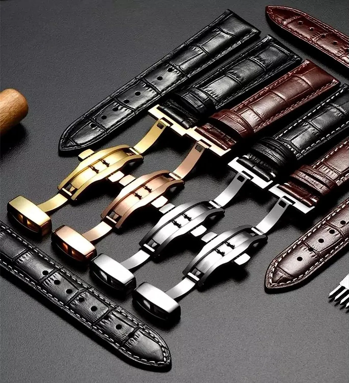 Deployment Buckle Watchbands for polish uninhabitable outcry excitement monarchy Analogue Quartz Watch Watch Band,Genuine Leather Replacement Bands, Leat 12-24mm Men Women Genuine Leather Watch Strap Replacement Automatic 