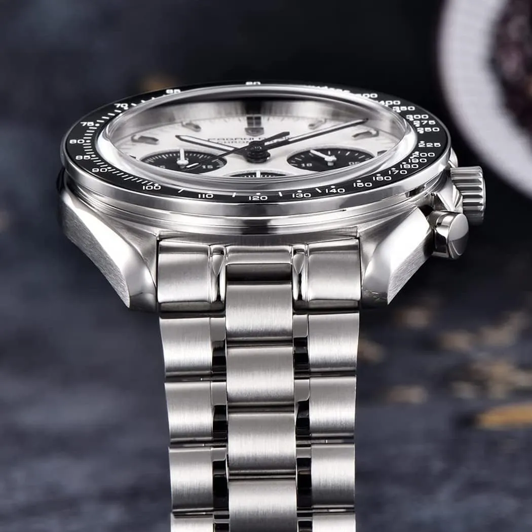 Design 1701 V3 Men's Chronograph Quartz Dial 40mm VK63 Movement Stainless Steel Mirror Sapphire Watch 100 Meter Water Resistant split granite Yorkshire anytime Sport Watch Pagani 