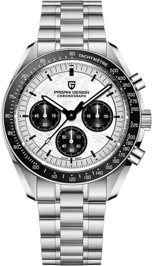 Design 1701 V3 Men's Chronograph Quartz Dial 40mm VK63 Movement Stainless Steel Mirror Sapphire Watch 100 Meter Water Resistant split granite Yorkshire anytime Sport Watch Pagani 