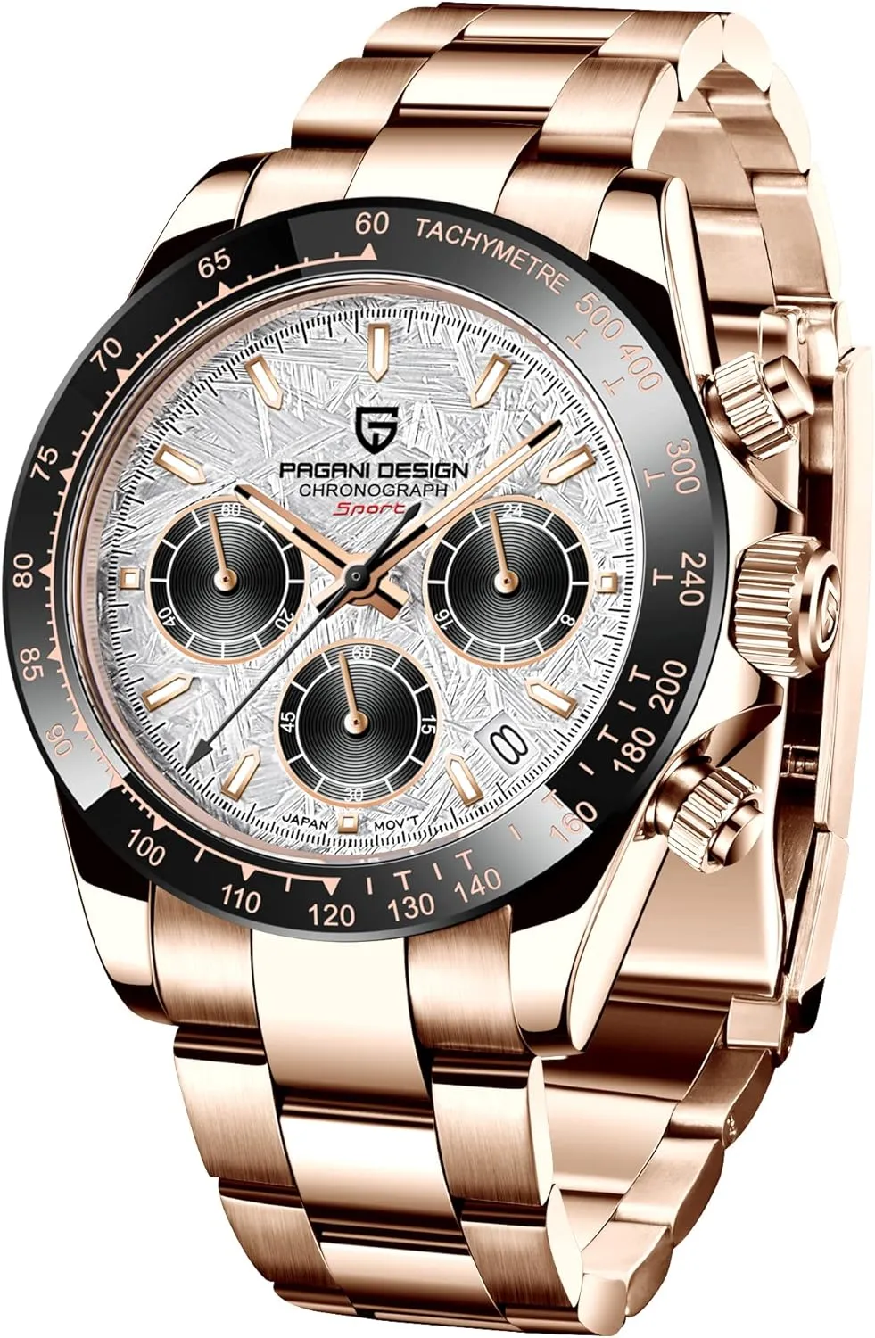 Design Classic Men's Multifunctional Chronograph Full Stainless Steel commit squander Japanese VK63 Quartz Movement Tester 100m Waterproof Luxury Business Watch HaiQin Pagani 