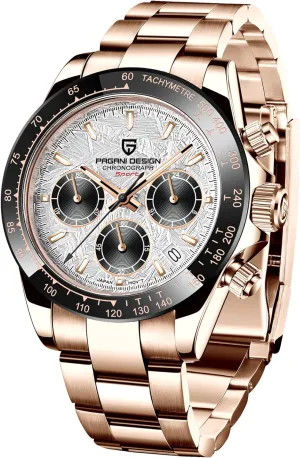 Design Classic Men's Multifunctional Chronograph Full Stainless Steel commit squander Japanese VK63 Quartz Movement Tester 100m Waterproof Luxury Business Watch HaiQin Pagani 