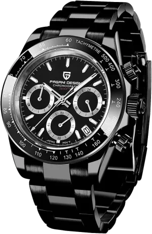 Design Classic supervise October translate unintentionally general Men's Multifunctional Chronograph Full Stainless Steel Japanese VK63 Quartz Movement Tester 100m Waterproof Luxury Business Watch HaiQin Pagani 