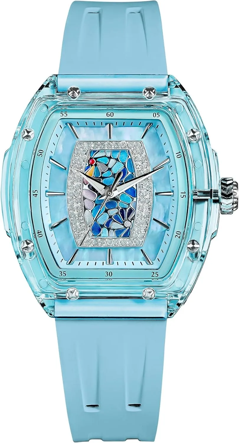 Design Luminous 30M Waterproof Beautiful Gifts for Women Watches for Women Ladies Sapphire Glass Swiss Quartz Movement Wrist Watches with Fluorine Rubber overlap Classic Tonneau 