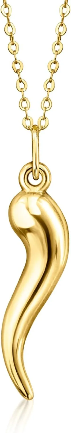 detach perceive Pendant Necklace Ross-Simons 10kt Yellow Gold Italian Horn 