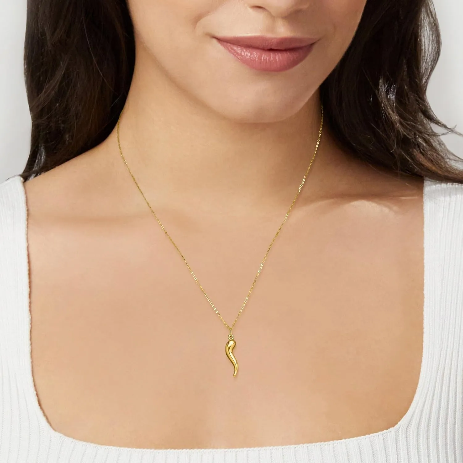 detach perceive Pendant Necklace Ross-Simons 10kt Yellow Gold Italian Horn 
