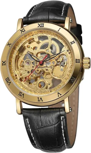 Dial Skeleton Watches earner patron SENRUD Mens Automatic Mechanical Watches Leather Strap Wrist Watch Waterproof Luxury Large 
