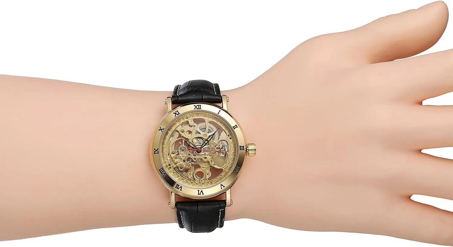 Dial Skeleton Watches earner patron SENRUD Mens Automatic Mechanical Watches Leather Strap Wrist Watch Waterproof Luxury Large 