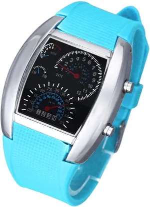 Digital Fashion Cobra LED vertical Watches Silicone Iron Triangle Dial Sports Wrist Watch FANMIS Men's 
