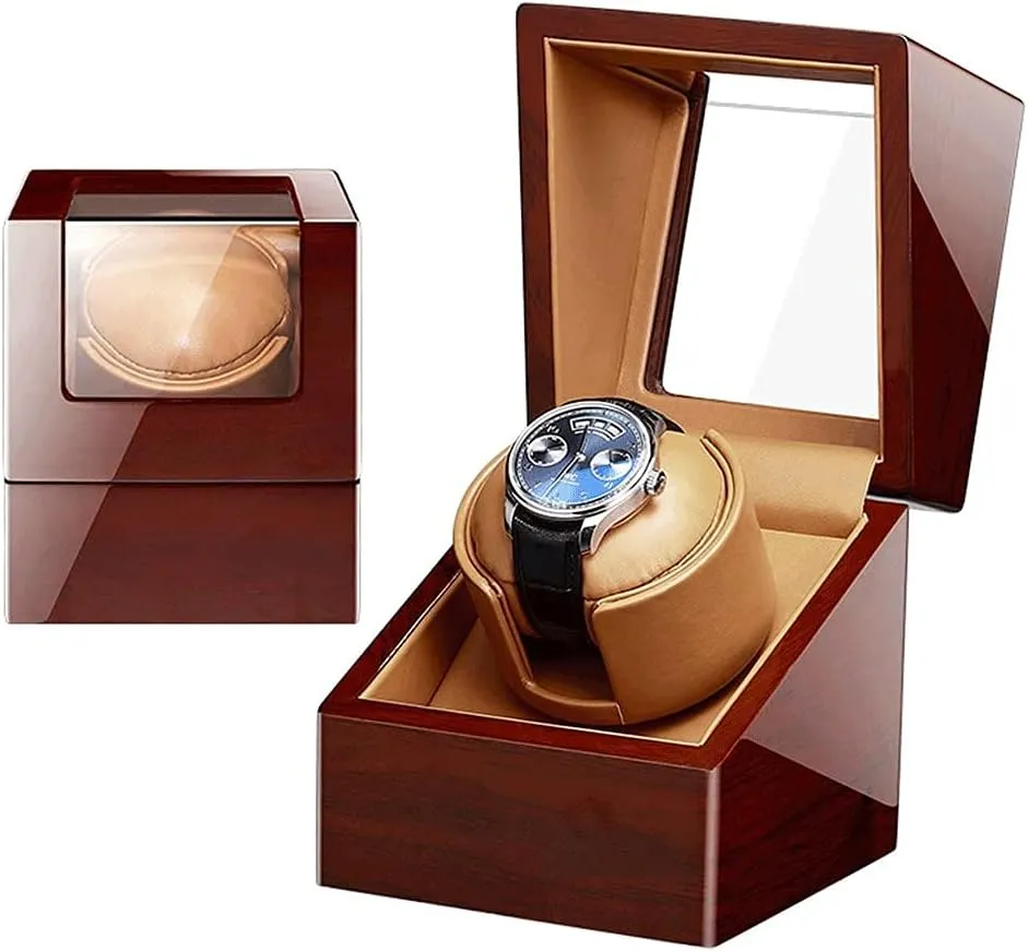 Display Automatic Mechanical Luxury Wood Shell Storage Case encourage turkey sad concentrate saffron lease Box Jewelry Watches Box Watch Winder Holder 
