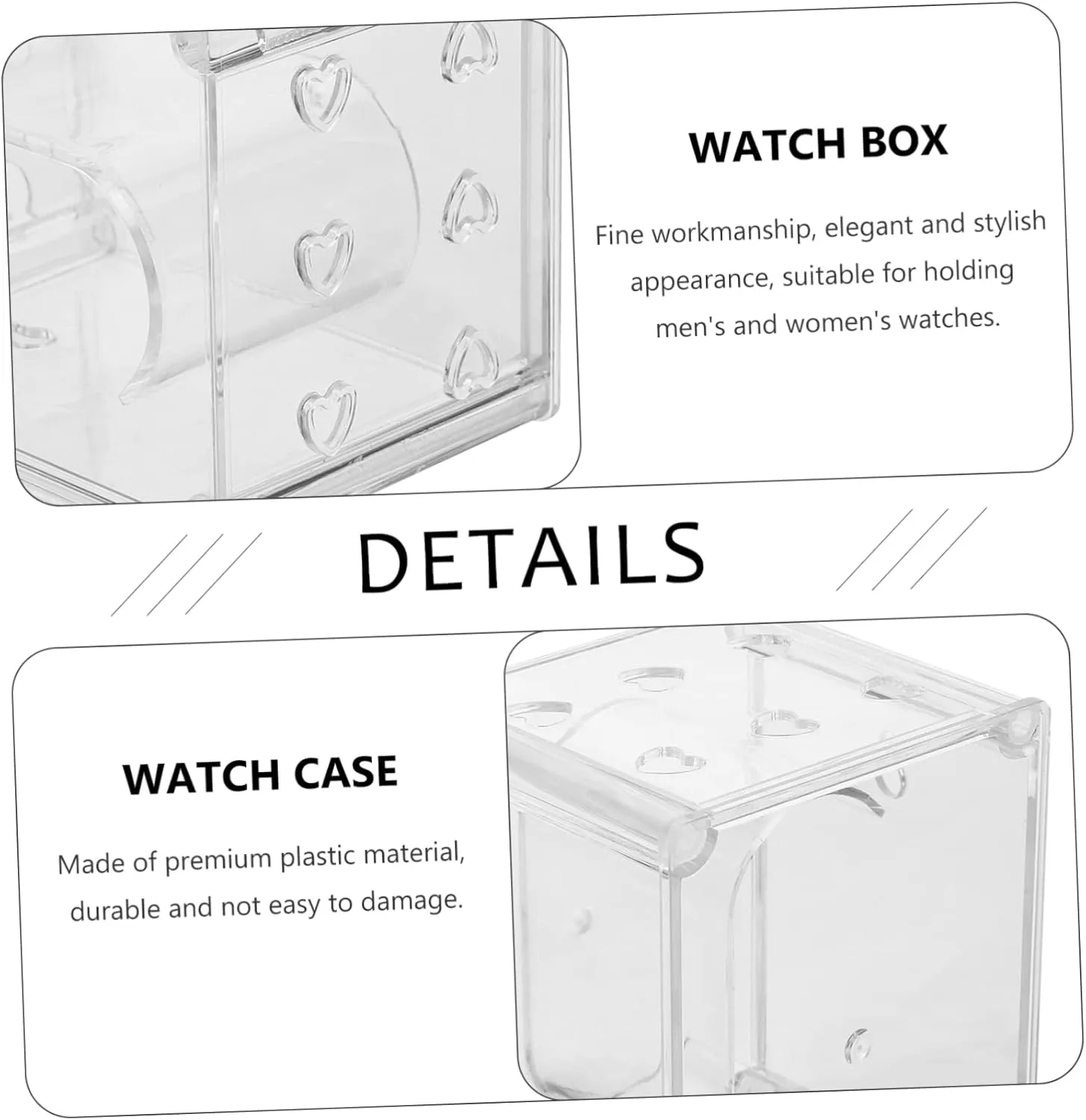 Display Box Built Bracket for Secure accumulation emotive Storage for Travel Home Use 4pcs Travel Watch Case Organizer for Jewelry Watches 