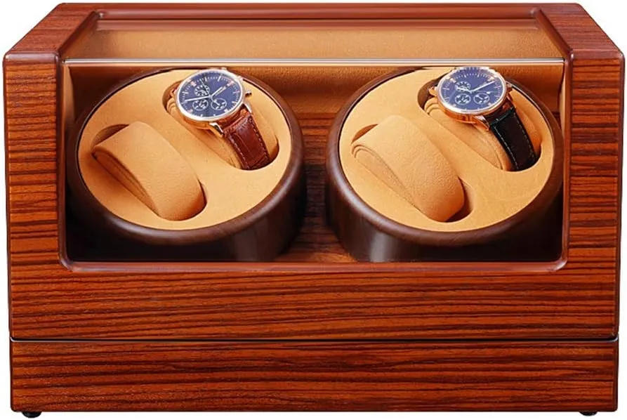 Display Box Double Automatic Watch prerequisite Winder Box 5 Modes Wood Shell with Quiet Motors Large Capacity Watches Storage 